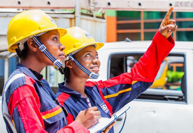 Polytechnic students in the field