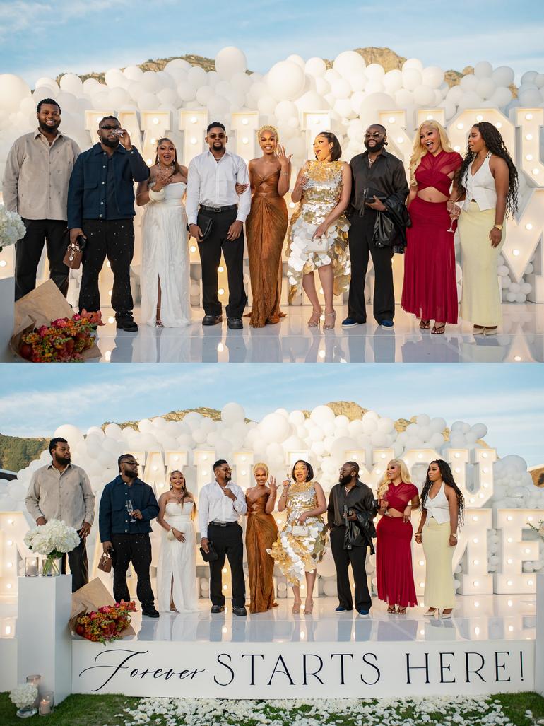 Nigerian fashion influencer Diana Eneje with her fiancé, Pascal Godwin, at their engagement ceremony