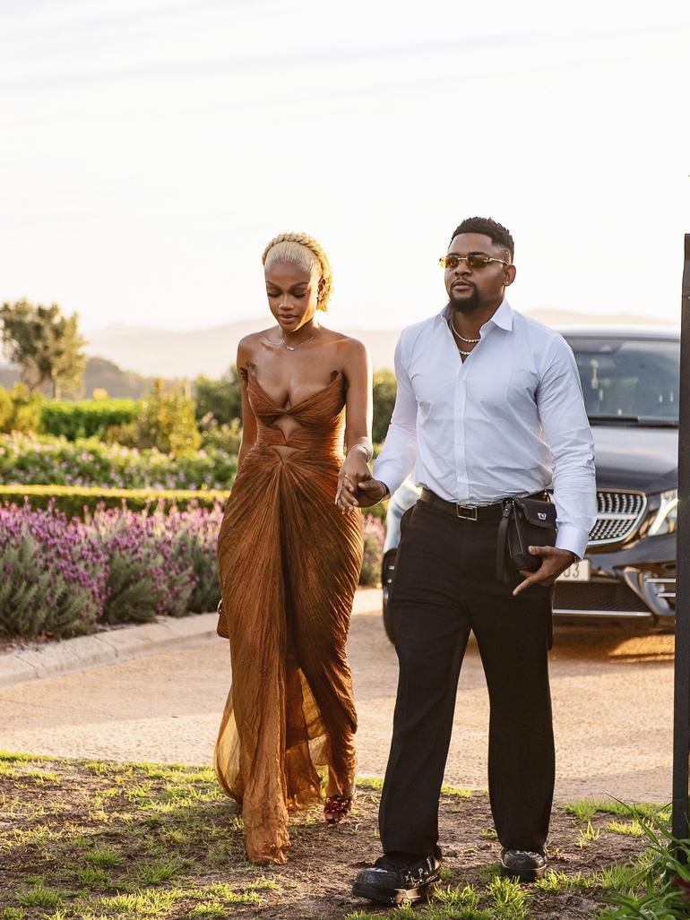 Nigerian fashion influencer Diana Eneje with her fiancé, Pascal Godwin