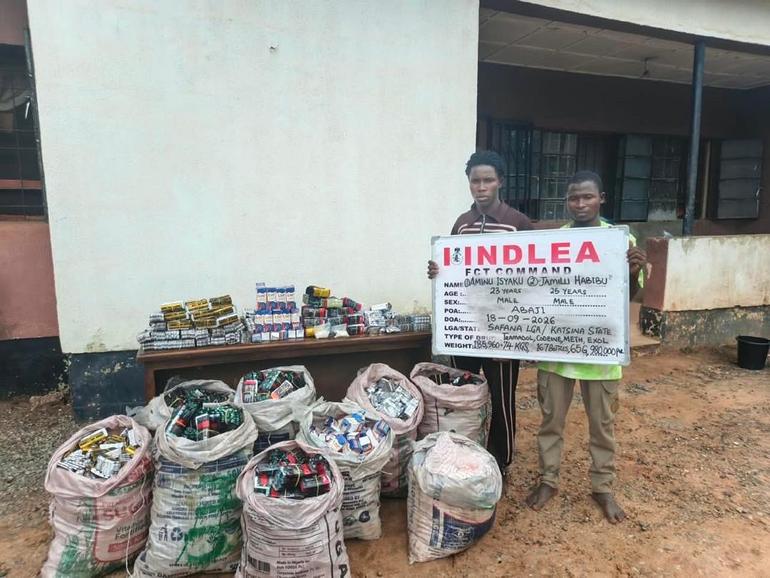 NDLEA officers arrested Aminu Isyaku, 23, and Jamilu Habibu, 25, along the Abaji-Abuja Highway.