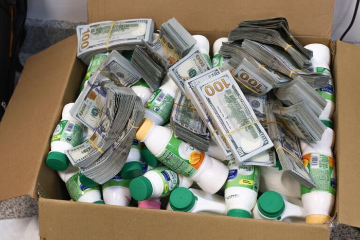 Nigeria Customs Service (NCS) intercepts undeclared 193,000 US Dollars concealed in a cartoon of yogurt at the Nnamdi Azikiwe International Airport, Abuja