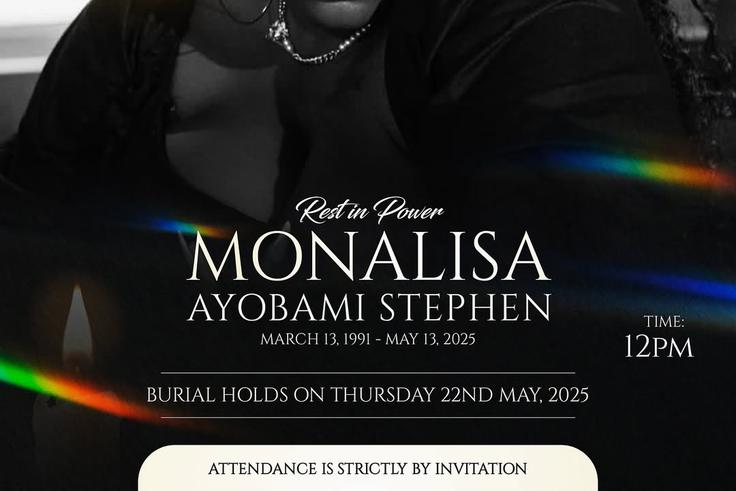 Plus-size model and Nollywood actress Monalisa Stephen to be buried today