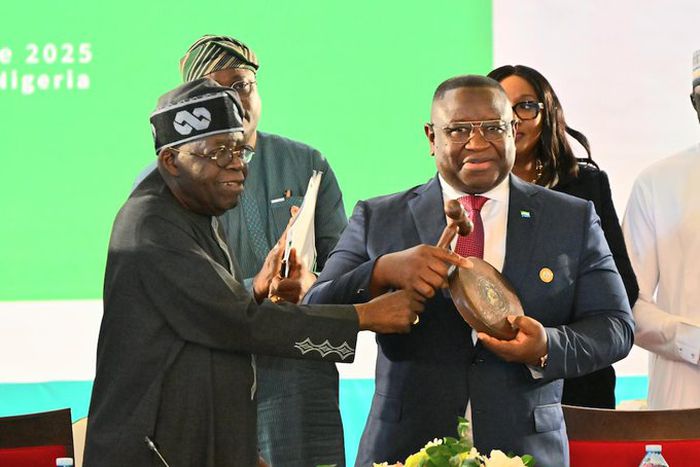 President Bola Tinubu and his Sierra Leonean counterpart, Julius Maada Bio.