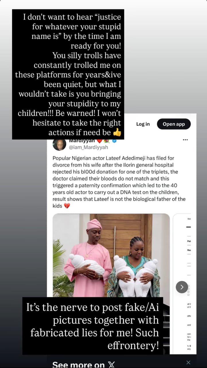 The false claim on X about the couple and their children
