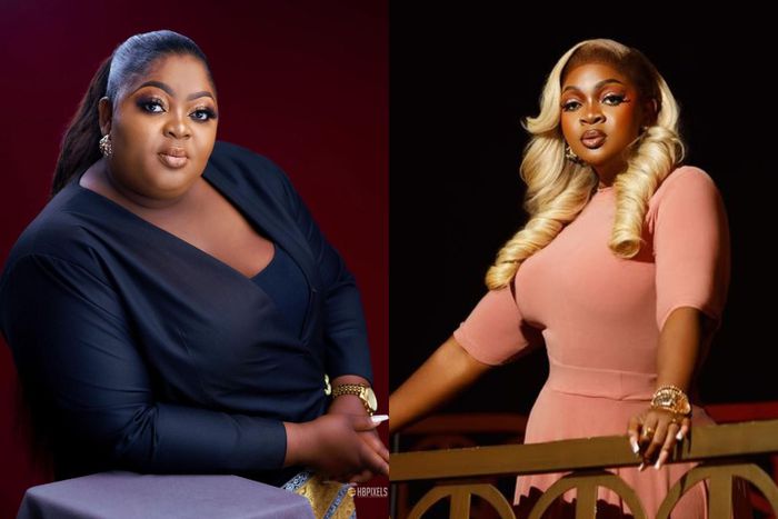 Nollywood actress Eniola Badmus before and after her surgery