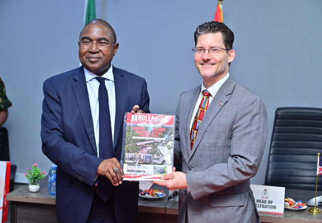 Michael Gonzales during his visit to NDLEA headquarters