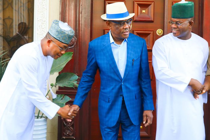 PHOTOS: Amid EFCC trouble, Yahaya Bello, Gov Ododo visit Wike in Abuja