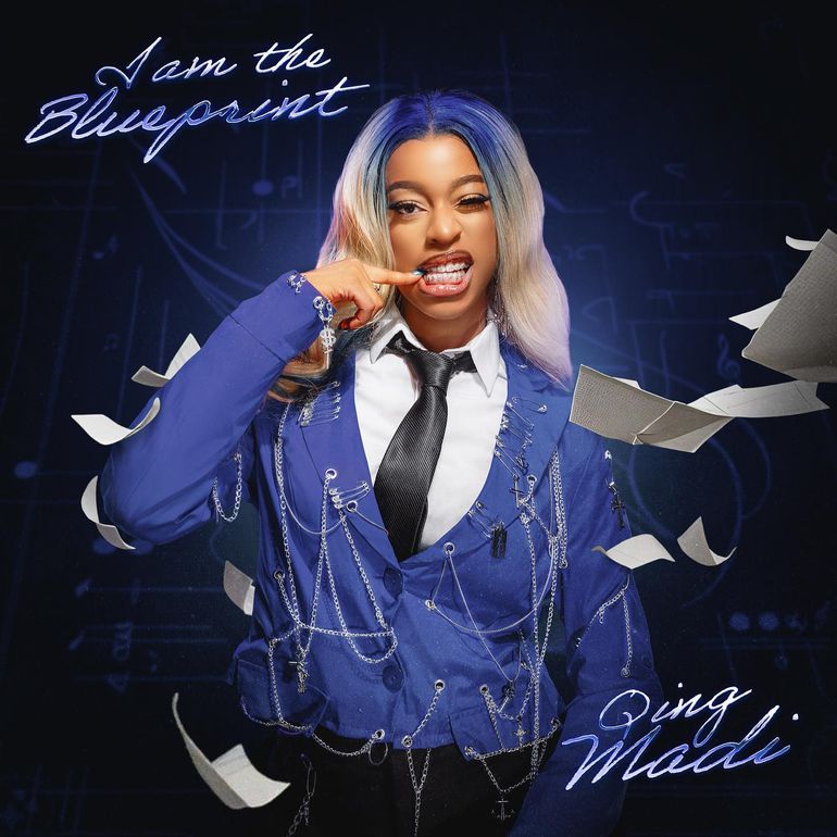 Cover art for Qing Madi's debut LP 'I Am The Blueprint'