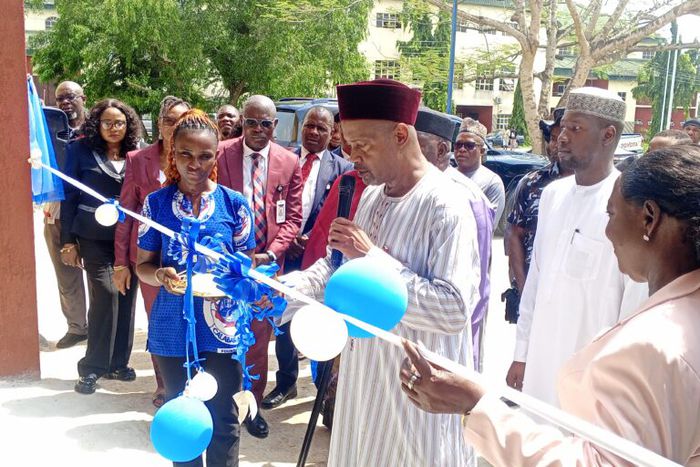 Executive Secretary NUC, Prof. Abdullahi Ribadu, representative of Pres. Bola Tinubu, inaugurating a Fire Station at the University of Calabar on Saturday as part of activities to mark the university’s 37th convocation ceremony