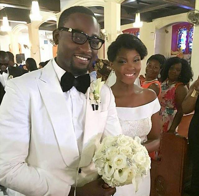 Osas Ighodaro and Gbenro at their wedding in 2015
