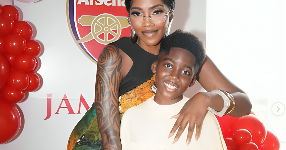Tiwa Savage Throws Arsenal-Themed Party for Son Jamil's 11th Birthday