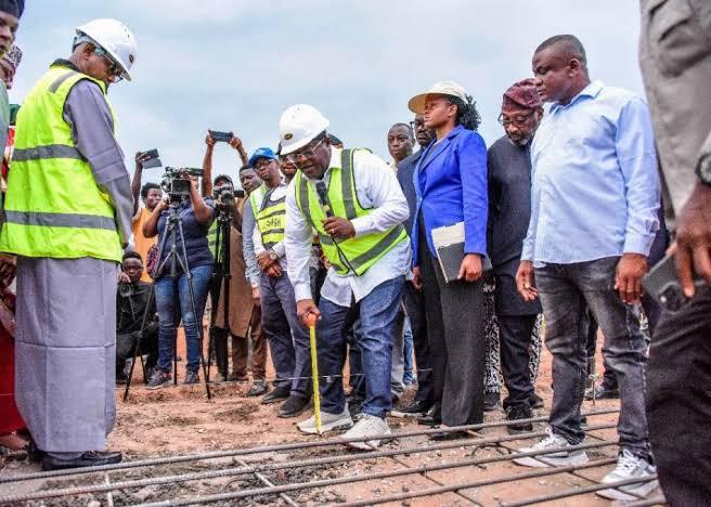 Minister of Works, David Umahi, inspecting a federal project.
