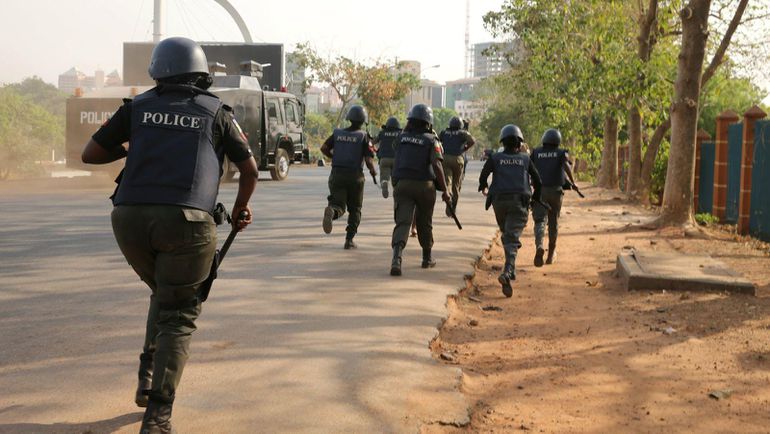 Nigerian Police officers on the run (Illustration - NewDawnNigeria)