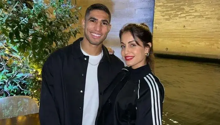 The footballer with Hiba Abouk, his ex-wife