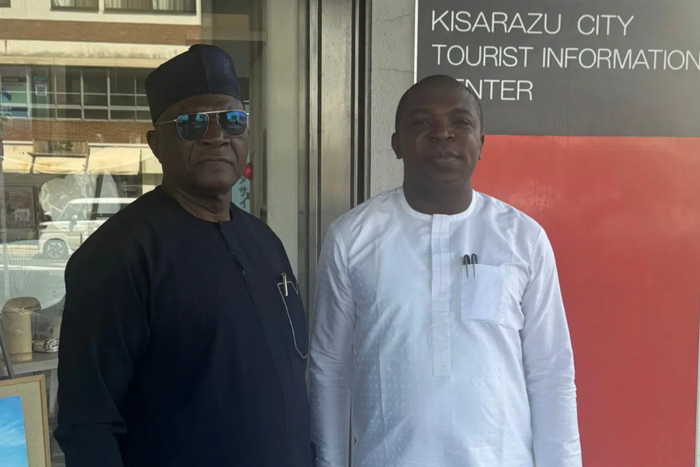 L-R: Special Adviser Information and Strategy, Bayo Onanuga and Senior Special Assistant to the President on Media and Publicity, Temitope Ajayi.