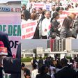 PHOTOS: Lawyers, CSOs storm EFCC HQ with petition against ex-NNPCL boss Mele Kyari