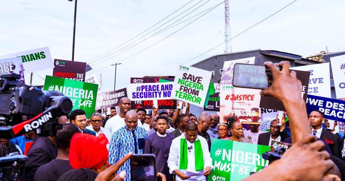 Lagos PFN takes to the streets over rising insecurity: Yemi Davids, Apostle Iren lead protest