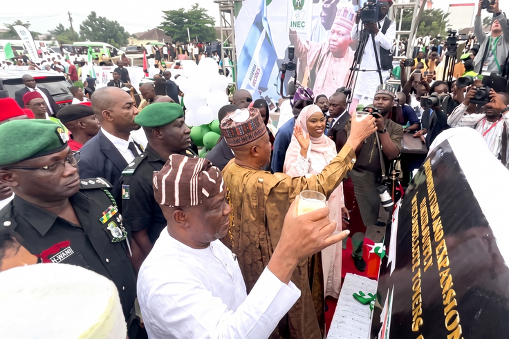 Video: Moment Wike refuses to drink from newly commissioned Abuja water project as Shettima takes a sip
