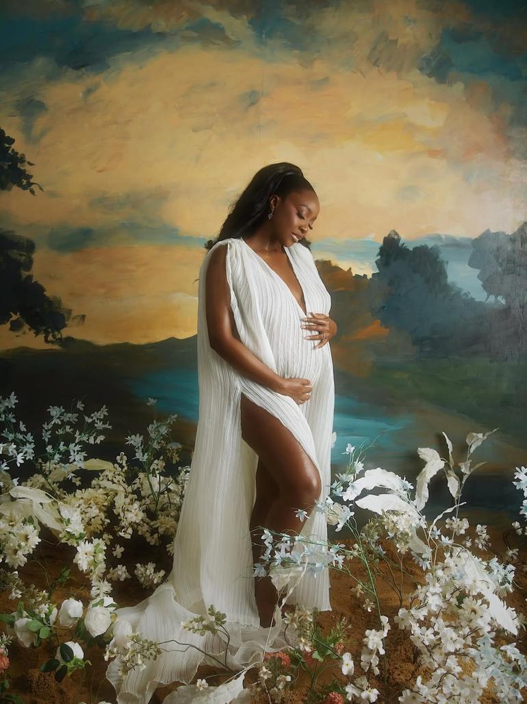 Ini Dima-Okojie, when she announced her pregnancy for the first time