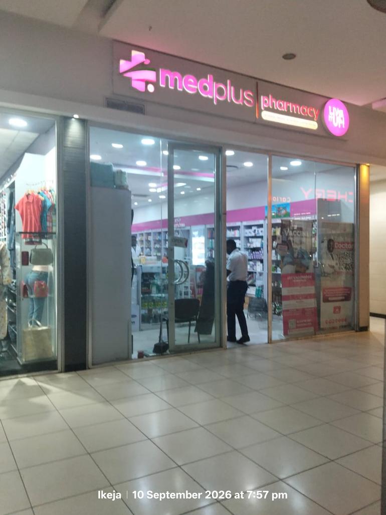 The frontage of MedPlus Pharmacy inside Ikeja City Mall (ICM)