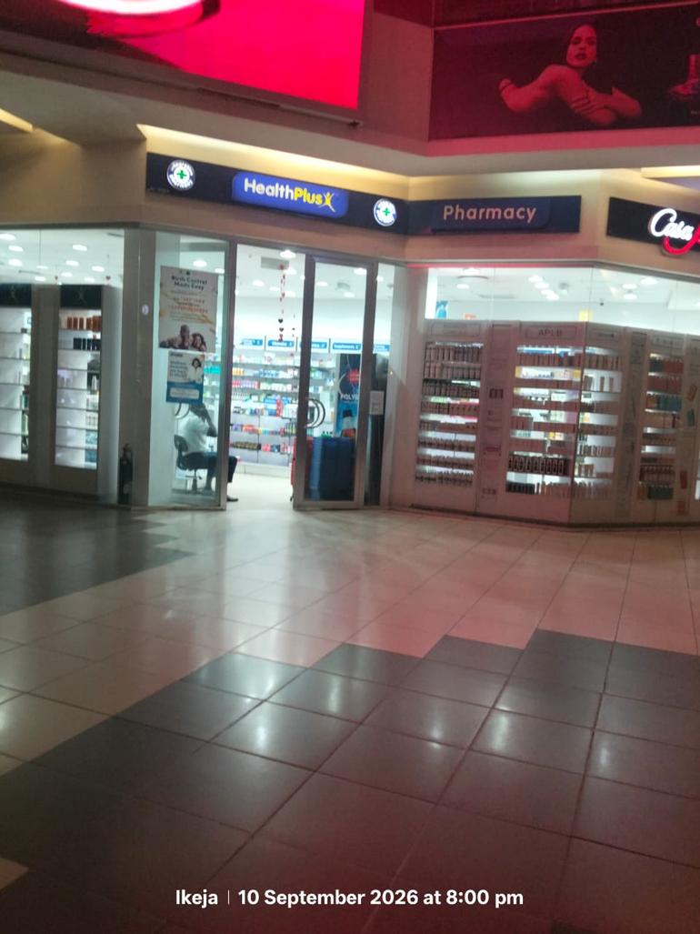 The frontage of HealthPlus Pharmacy inside Ikeja City Mall (ICM)