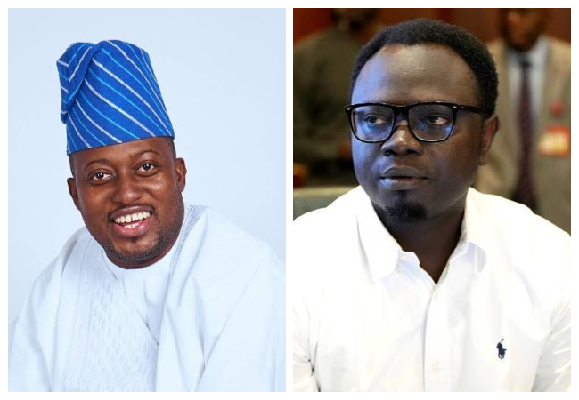L-R: Dayo Isreal, leader of Mummy's Men Movement and Ayodele Olawande, director of youth mobilisation and APC National Youth Leader.