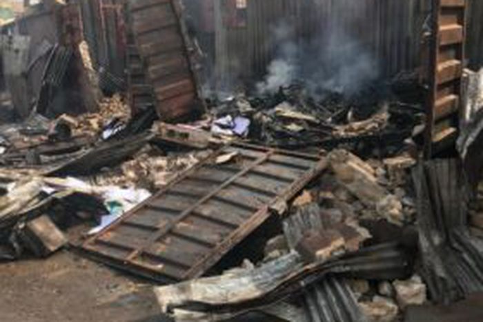 Fire guts shops in Onitsha on Christmas day