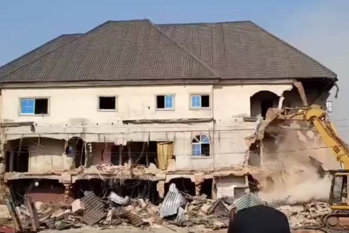 Anambra demolishes hotel used for kidnapping activities; shrine, graves uncovered