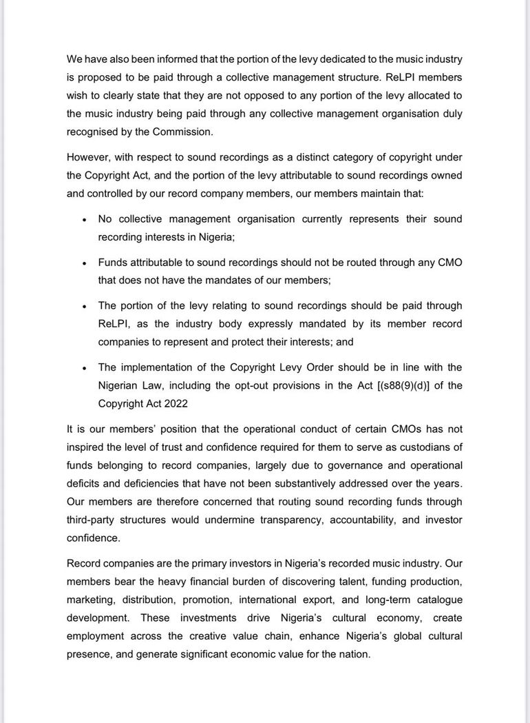ReLPI's letter to the Nigerian Copyright Commission