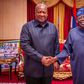 President Bola Tinubu receiving the visiting President of Ghana John Mahama, at the Presidential Villa in Abuja on Thursday