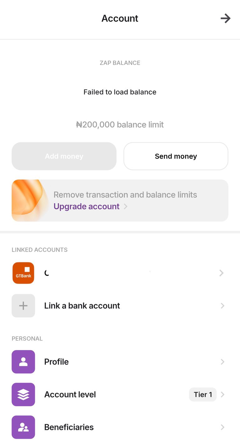 Top-up Glitch on the Zap App