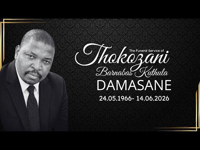 The funeral poster for Thokozani Damasane