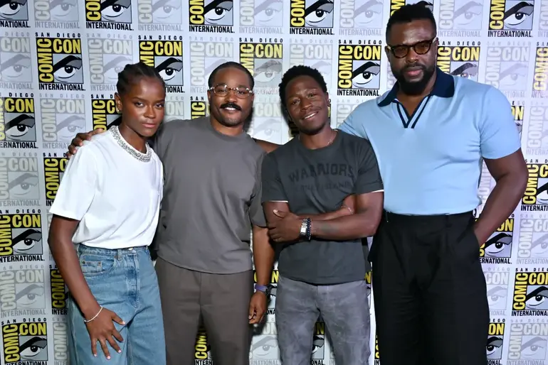 Ryan Coogler with the cast of Black Panther