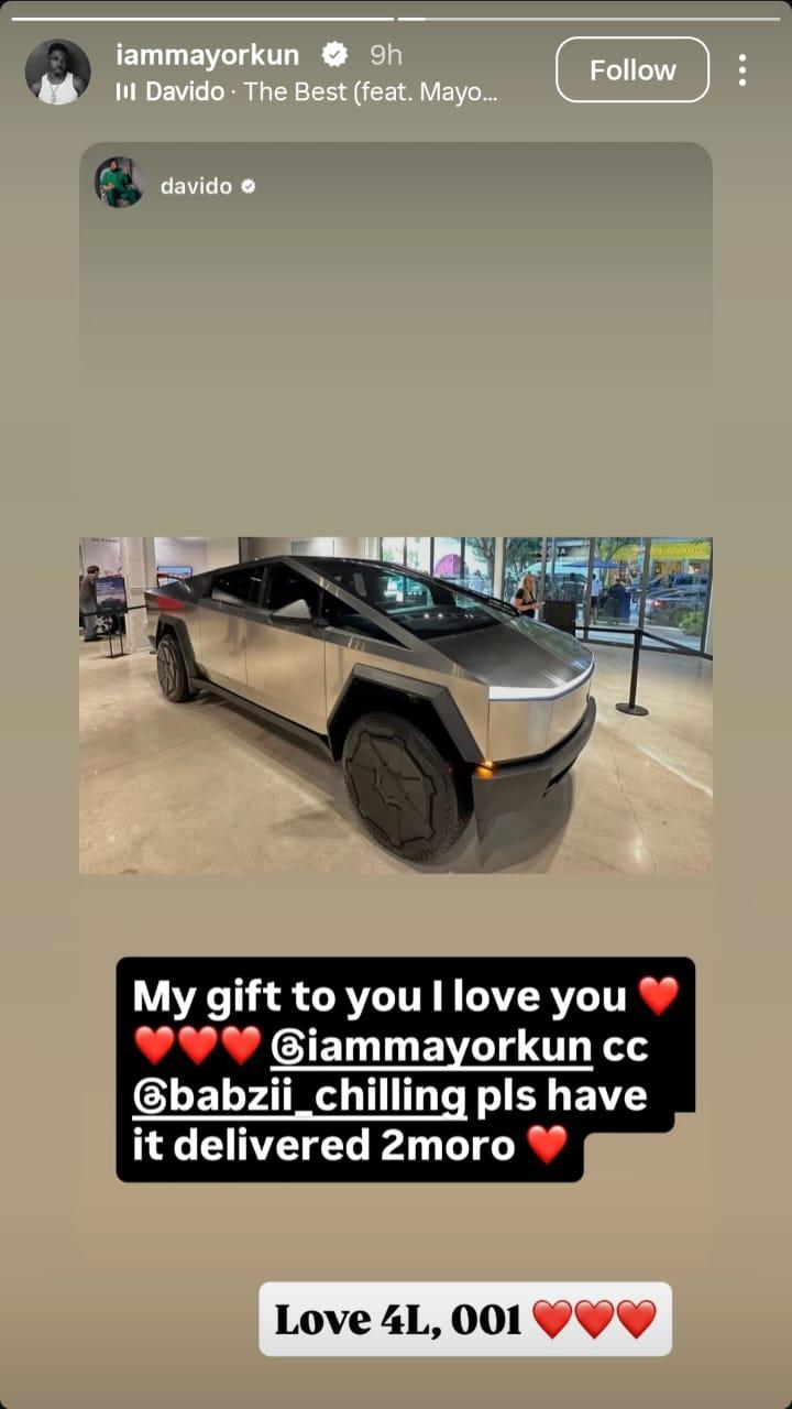 Mayorkun's response to his story