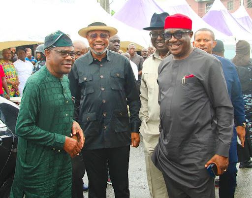 Governor Siminalayi Fubara and FCT Minister, Nyesom Wike. [X:@DeeOneAyekooto]