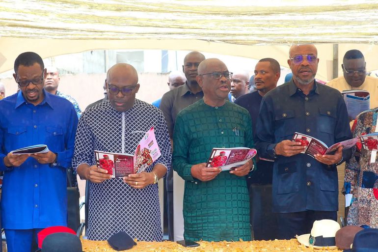 Governor Siminalayi Fubara and FCT Minister, Nyesom Wike. [X:@DeeOneAyekooto]