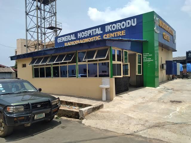 Exterior view of the General Hospital Ikorodu Radiodiagnostic Centre and mortuary building in Lagos, Nigeria.
