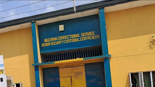 The entrance to the Ikoyi Medium Security Custodial Centre, where the private lesson teacher was remanded pending court trial.