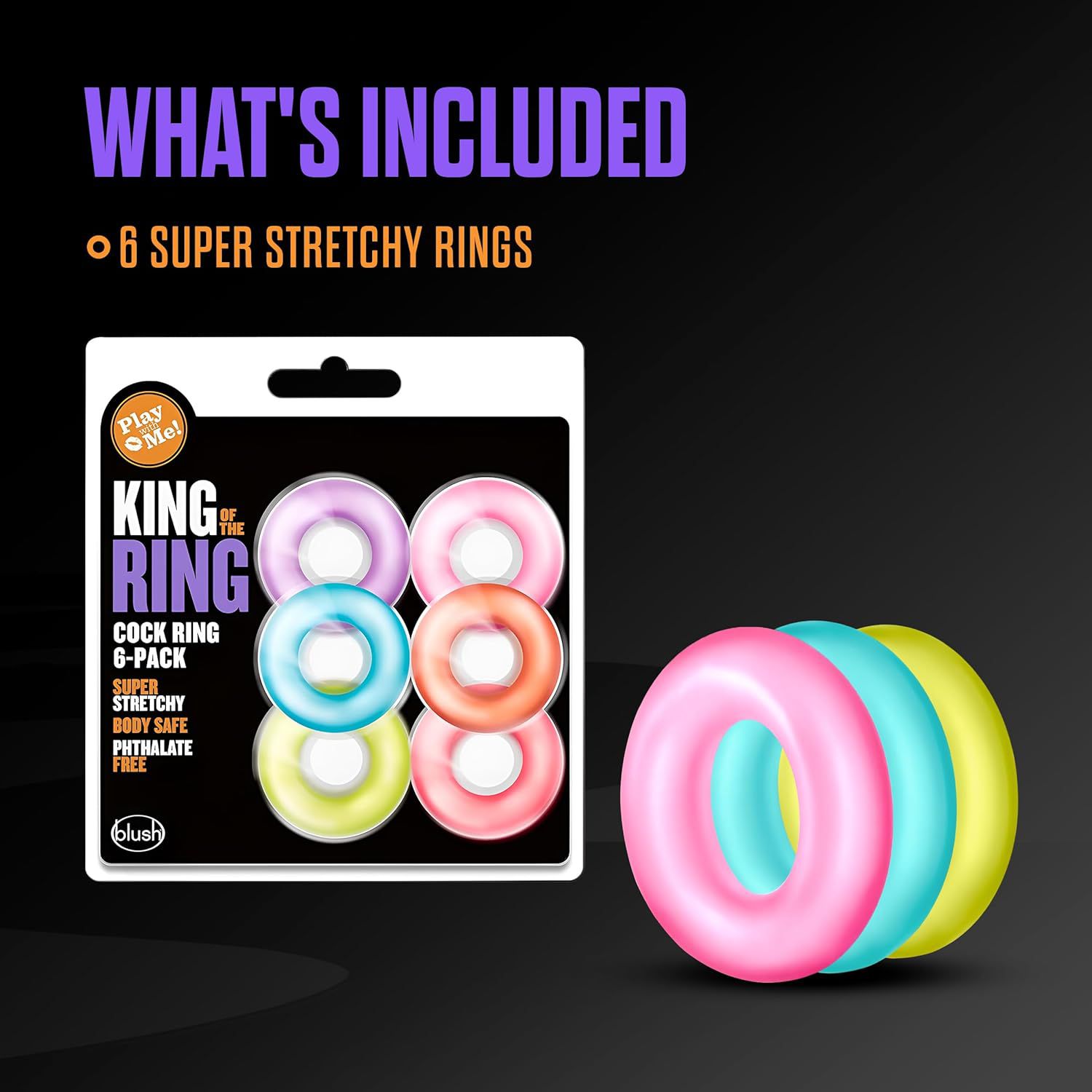 Blush Novelties King of The Ring Cockrings (6-Pack)