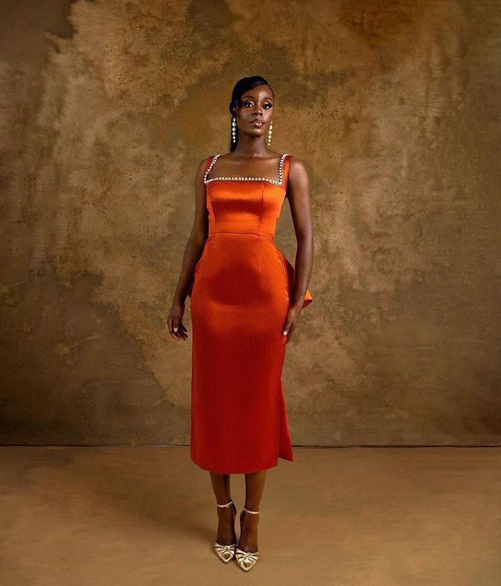 Tomilade Dress Burnt Orange
