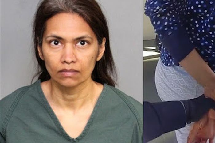 Moment mum was caught with bloodstain after allegedly slitting son’s throat