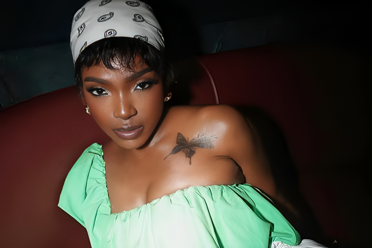 Annie Idibia replaces 'Idibia' shoulder tattoo with butterfly after split from 2Baba