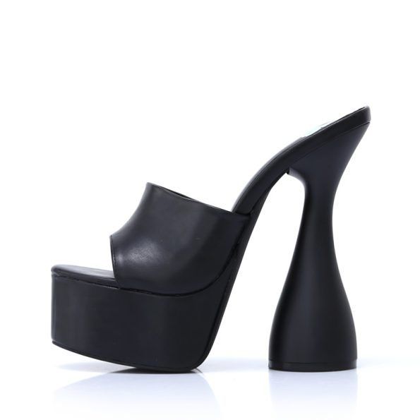 High Heel Platform Mule Slippers