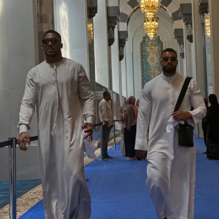 Anthony Joshua and his fitness trainer Lats