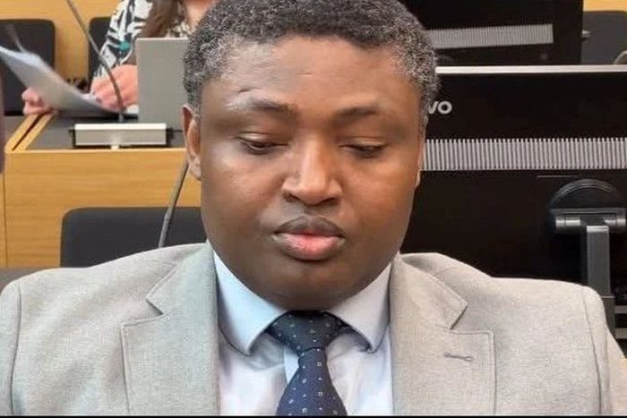 Simon Ekpa during his appearance at the Päijät-Häme district court on Friday, May 30, 2025.