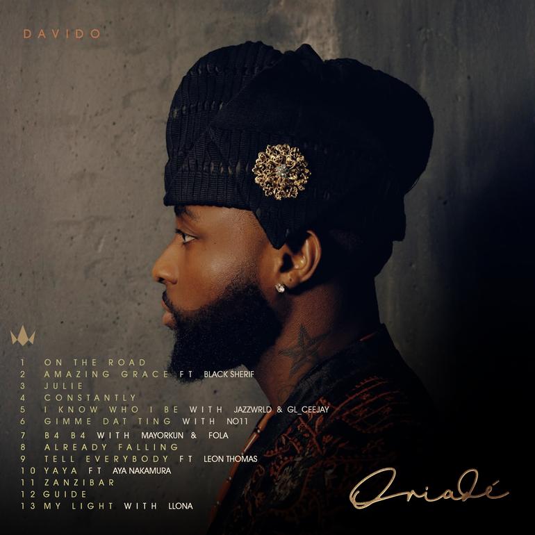 Tracklist for Davido's ORIADÉ album