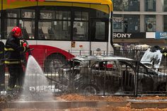 Tracé du BRT : une voiture prend feu et complètement calcinée