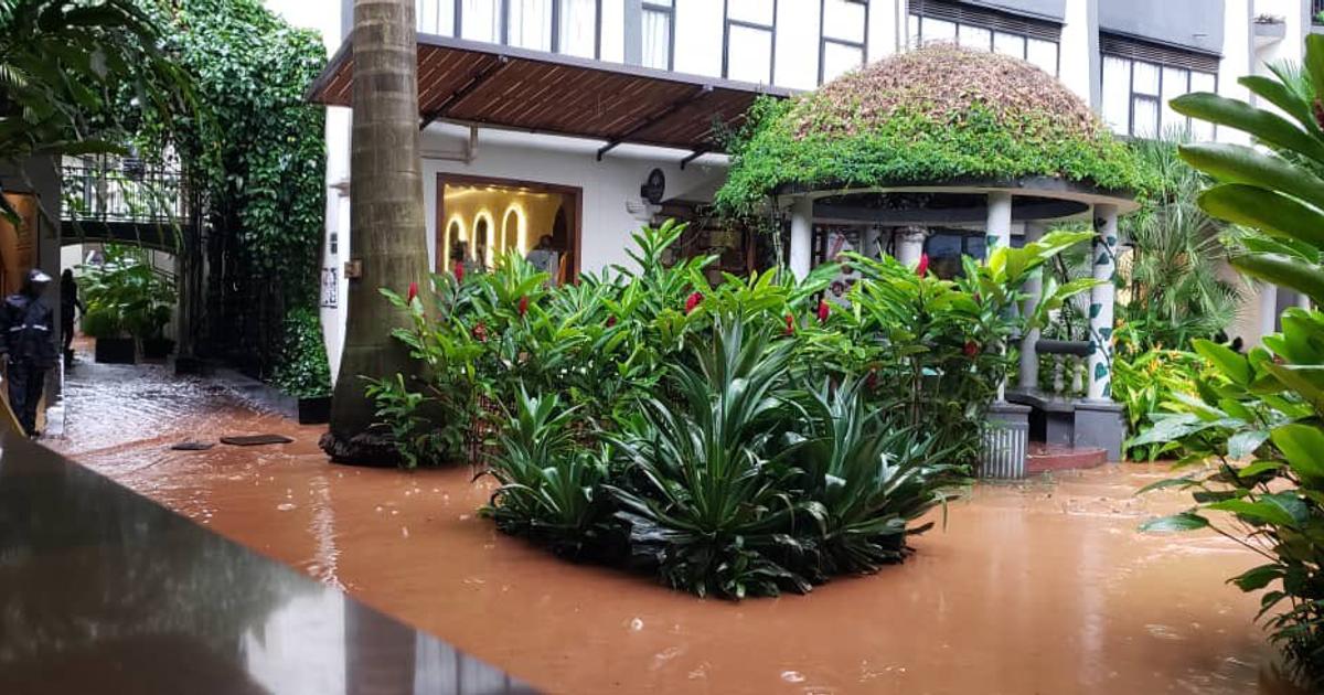 Fairway Hotel, Kampala downtown flooded after afternoon downpour ...