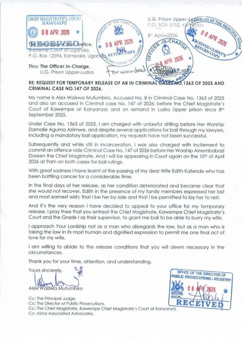 Mufumbiro's petition to the Chief Justice