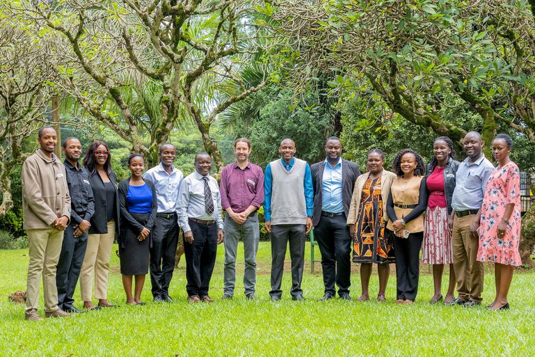 Assoc. Prof. David Musoke, Dr. Paul Mulumba and Dr. Kevin Deane with participants at the Stakeholders' Workshop on 15th April 2026.